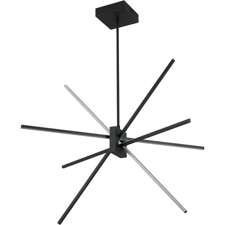 

MANXING Modern Sputnik Chandeliers Light Fixture Warm White 3000K Black Chandelier for Bedroom Dining Room Kitchen Living Room Mid-Century Pendant Lighting 35.43 Wide