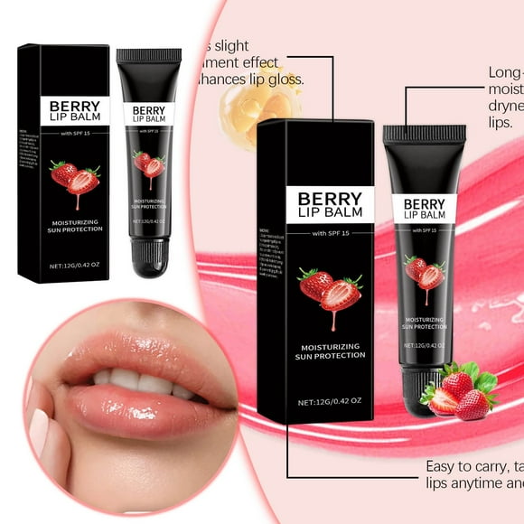 Bagmrteho Tinted Berry Lip Soft Hydrating Moisturizing Smoothing Lip Lines Nourishing Lip Flavoured Lip Reduce Fine Lines Valentine's Day Beauty And Personal Care under 5 Glow in The Dark Lipstick Wet