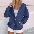 thumbnail image 2 of Godom Super Soft Hoodies for Women Long Sleeve Button Down Oversized Sweatshirts Loose Fall Winter Clothing with Pockets, 2 of 5