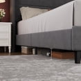 thumbnail image 5 of IDEALHOUSE King Size Bed Frame with Wingback Headboard, Velvet Upholstered Platform Bedframe with Wood Slats, No Box Spring Needed, Easy Assembly, Grey, 5 of 7