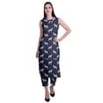thumbnail image 1 of Moomaya Ensemble Kurta Sans Manches à Col Claudine Imprimé pour Femmes, Ensemble Ethnique 2 Pcs, 1 of 6