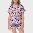 thumbnail image 2 of MIASHUI Ensemble de Pyjama de Pâques 2 Pcs Garçon Fille Haut à Manches Courtes et Pantalon Tenue de Nuit, Rose, 2-3 Ans, 2 of 5
