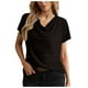thumbnail image 1 of Camiseta de manga corta holgada informal lisa con cuello en V y cuello en V de verano para mujer OAVQHLG3B Store lin121212, 1 of 5