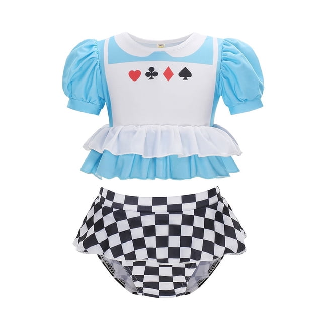 Maillot de Bain d'Été pour Bébé Fille une Pièce à Volants Robe de Bikini Plage Vacances Maillot de Bain 2-10 Ans Enfants Fille Maillot de Bain 2 Pcs Vêtements Imprimés