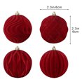 thumbnail image 3 of HWRETIE Glitter Christmas Ornaments Balls,4 Pcs Velvet Christmas Balls Flocked Christmas Tree Ornaments Plastic Balls Xmas Decorative Hanging Ornaments Christmas Tree Decoration 2.4 Inch, 3 of 6