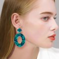 thumbnail image 4 of 5 Pairs Acrylic Earrings for Women Colorful Statement Geometric Earrings Round Drop Dangle Earrings Mottled Hoop Earrings Fashion Jewelry Costume Party for DIY, 4 of 7
