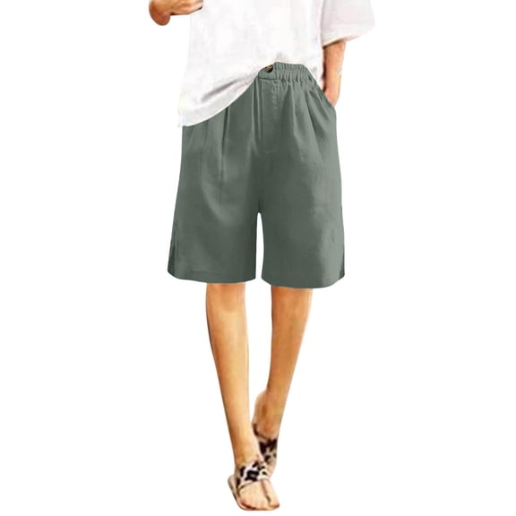 CUSTG Casual Pants For Women Elastic High Waist Split Shorts Trousers With Pockets For Summer Comfort Fashion Versatile Pants For Women