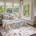 thumbnail image 3 of Moynesa Insect 8'x10' Large Area Rugs for Living Room Washable Natural Girls Bedroom Rug Bug Accent Carpet for Dining Room Nursery Office Sunroom Stain Resistant Non Slip, Pink, 3 of 12