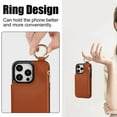 thumbnail image 2 of Allytechgroup iPhone 12 Pro / 12 6.1" Wallet Case, RFID Blocking Zipper Pocket Ring Holder Kickstand Bumper Shockproof Portable Durable Phone Case for Apple iPhone 12 Pro / 12 6.1", Brown, 2 of 8