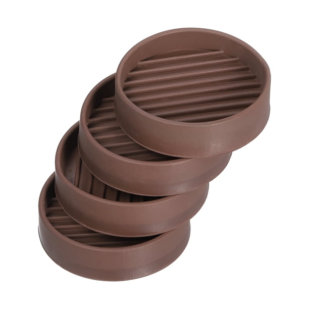 Protectores de patas de silla para el suelo, paquete de 4, 2" - Almohadillas redondas de caucho antideslizantes para suelos de madera, sofá (Marrón)