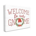 thumbnail image 3 of Gnome Welcome Sign Cottage Laurel Grainy Pattern Holiday Graphic Art Gallery-Wrapped Canvas Print Wall Art, 3 of 5