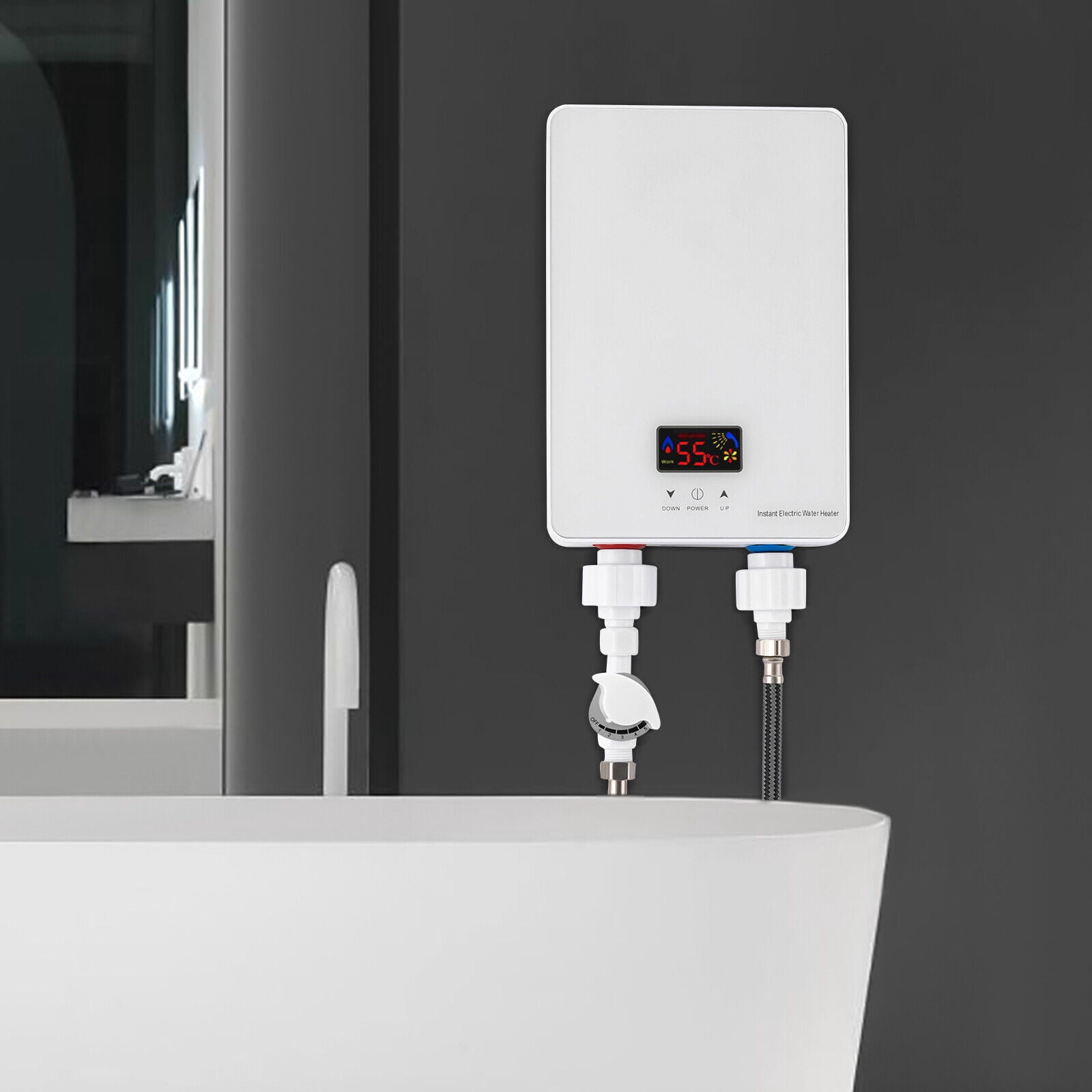 Instant Hot Water Heater 6000W Electric Tankless On Demand House Shower Sink