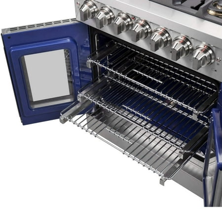 Forno Appliances - Capriasca 4.32 Cu. Ft. Freestanding Dual Fuel Range with French Doors and Convection Oven - Stainless Steel