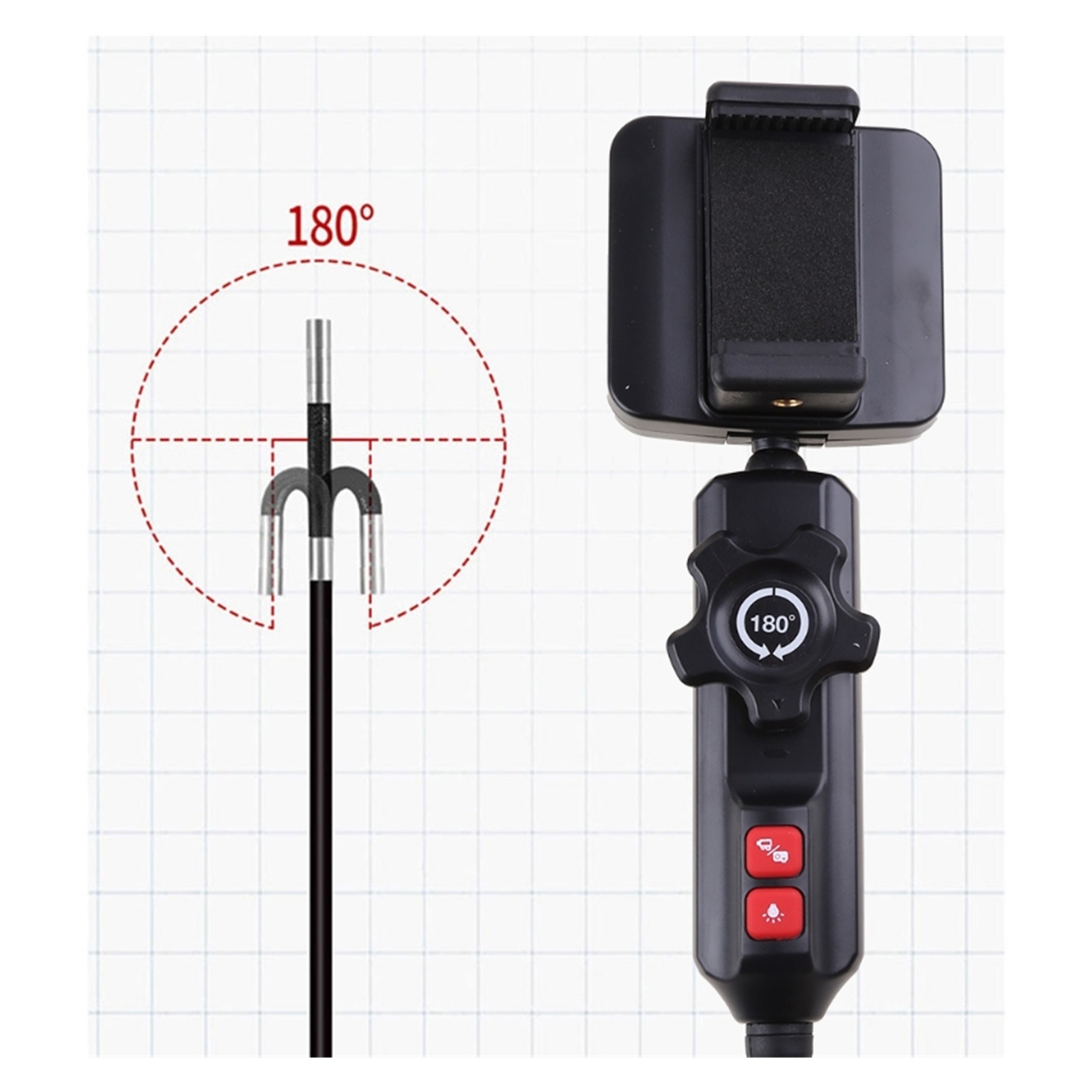 Multifunctional Steering Endoscope Camera Photo Taking Video Recording Rotation Auto Repair Inspection Tool for Measurement