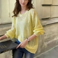 thumbnail image 5 of Diufon Womens Long Sleeve Sweaters Fall Casual Solid Color Tops Rounds Neck Pullover Tops, 5 of 5