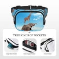 thumbnail image 5 of Fuzoiu Elephant Giraffe Print Unisex Square Double Layer Waist Bag,Crossbody Fanny Pack Travel Workout Accessory, 5 of 9