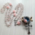 thumbnail image 5 of Rose Crystal Rosary Necklace Catholic Vintage for Cross Pendant Long Chain Necklace Religious Jewelry Gift, 5 of 5