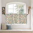 thumbnail image 2 of Teal Orange Eucalyptus Tier Curtains 36 Inch Length, Spring Botanical Leaves Cafe Short Curtains for Bathroom Over Sink, Small Kitchen Curtain Light Filtering Tiered Drapes 2 Panels 27.5"Wx36"L, 2 of 8