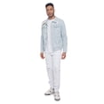 thumbnail image 2 of Victorious Men's Casual Distressed Colorful Painted Tiger Denim Jean Jacket DK165 - Light Indigo - Large, 2 of 6