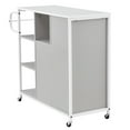 thumbnail image 6 of Resenkos 3-shelf Kitchen Island Cart with Drawer and 2 Door Cabinet, Utility Storage Trolley Grey, 6 of 8