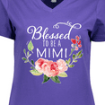 thumbnail image 4 of Inktastic Blessed to Be a Mimi with Pink Flowers Women's V-Neck T-Shirt, 4 of 5
