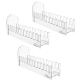 thumbnail image 1 of 3 Pcs 12 Tier Acrylic Greeting Card Display Stand Clear Card Display Stand Easy to Assemble Postcard Sticker Card Holder,3 * Card Display Stand,Transparent, 1 of 8