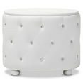 thumbnail image 4 of Allora 2 Drawer Faux Leather Tufted Nightstand in White, 4 of 6