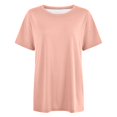 thumbnail image 5 of T-shirt Mode Femme Col Rond Grande Taille Manches Courtes Couleur Unie avec Tissu Doux et Respirant, 5 of 5