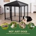 thumbnail image 4 of Abba Patio Outdoor Dog Kennel 4ft x 4ft x 4.8ft w/ Waterproof Cover and Lockable Gate, Black, 4 of 6