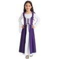 thumbnail image 2 of JanJean Big Girls Renaissance Princess Costume Medieval Ball Gown Off Shoulder Ruffles Maxi Dress Purple 16, 2 of 7