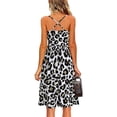thumbnail image 3 of VISgogo Vestido sin mangas de verano para mujer, estampado de flores/leopardo para adultos, cuello en V, correa de espagueti cruzada, una pieza con bolsillos VISgogo  moda, 3 of 6