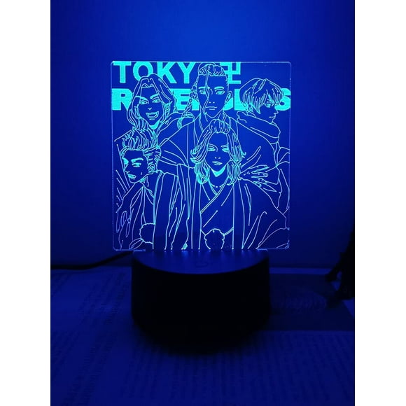 CLYARTPS-Tokyo Revengers Mikey Draken Baji 3D led lamp for Bedroom Manga Night Lights Anime Action Figures Decoration lampara de Noche