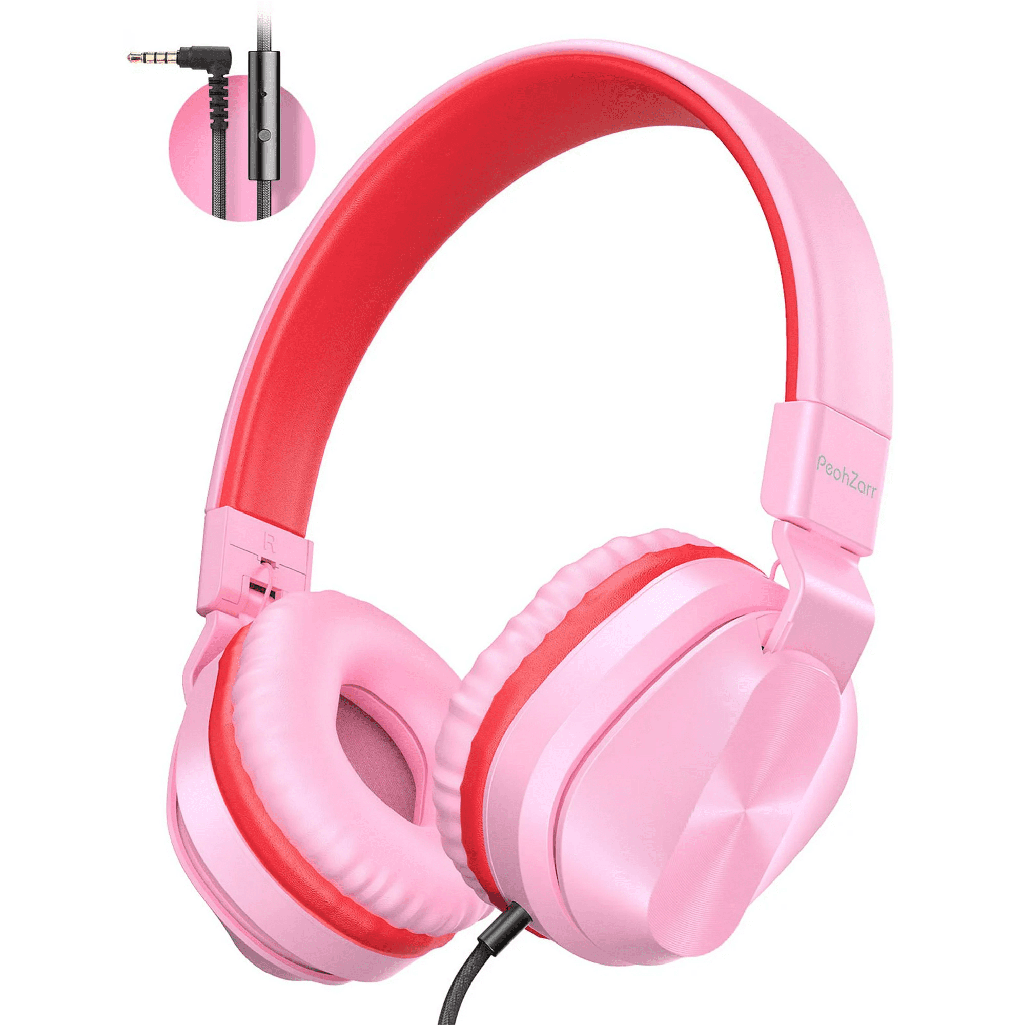 WodnHoak WGYP-063 On-Ear Headphones with Mic Wired Foldable Lightweight Adjustable On Ear Headset Stereo Bass Headphones with Microphone