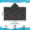 thumbnail image 2 of Black White Gothic Crystal Ball Bird Bat Pattern Hooded Bath Towel，50"x30" for Ages 3 To 12 Kids, Quick Dry Lightweight Soft Microfiber Hood Beach Towel Cover Up for Kids, 2 of 7