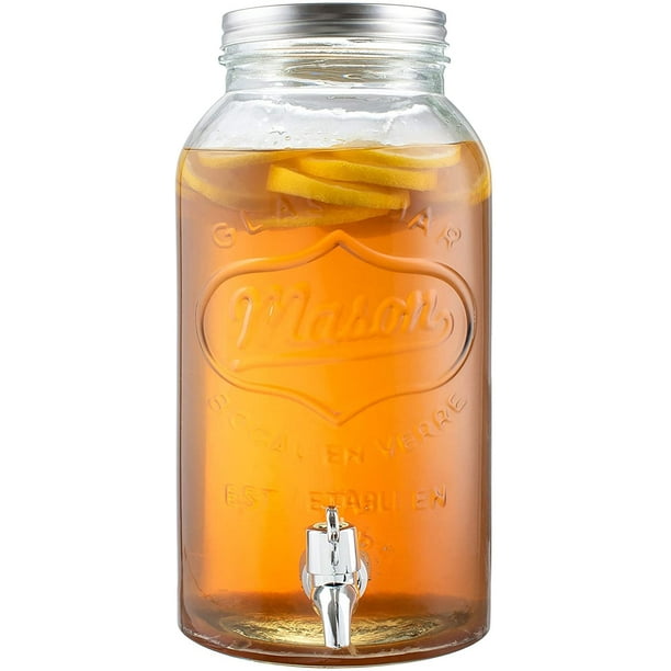 Royalty Art Mason Jar Drink Dispenser with Spigot 1 Gallon Tea, Juice