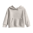 thumbnail image 4 of Besolor Fall Sweatshirts for Toddler Girls Boys Long Sleeve Hoodies Casual Loose Warm Outdoor Workout Pullover Tops with Pocket(12-24 Months,Khaki), 4 of 7
