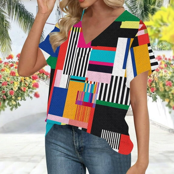 Youyipin womens t shirts Short Sleeve Dressy Casual Plus Size Shirts Business Casual V Neck Collared Blouses summer tops for women