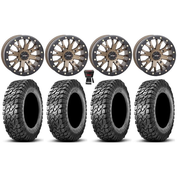 System 3 SB-4 Bdlk 14" Wheels Br (6 1/4 3) 30" Predator Tires Can-Am Defender