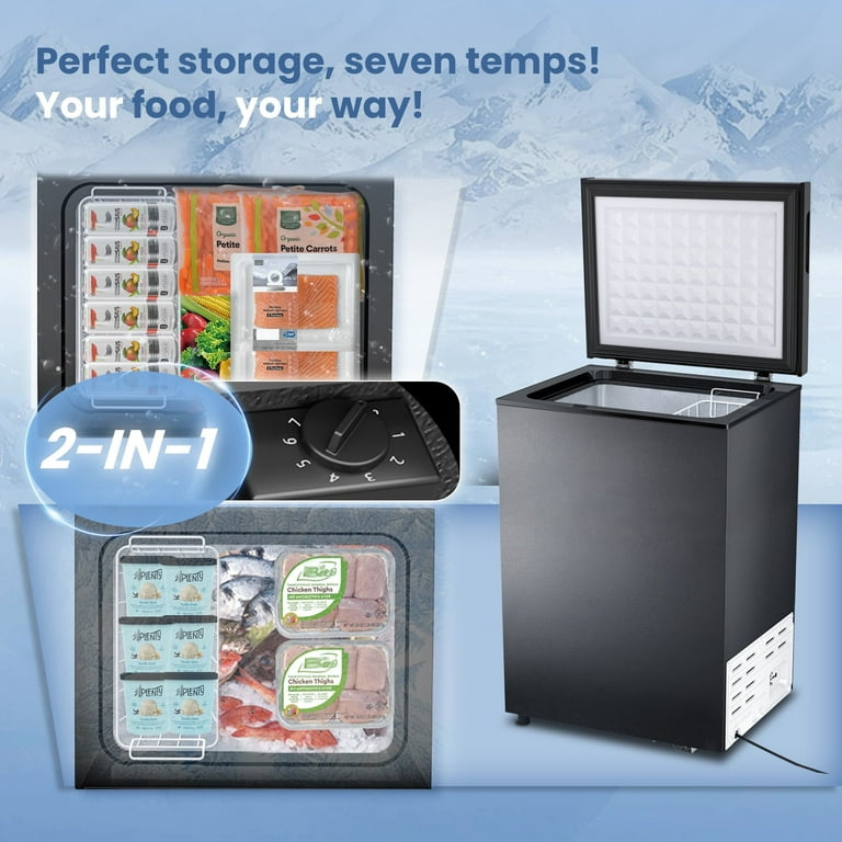 KNDKO 2.8cu.ft Chest Freezer, Freestanding Top Open Door Compact