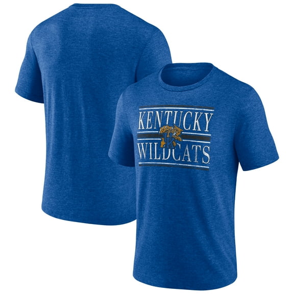Men's Royal Kentucky Wildcats Double Stripe Tri-Blend T-Shirt
