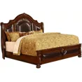 thumbnail image 2 of Traditional 2Pc Cal King Size Bedroom Set, Solid Wood Bed Frame and Nightstand, Cherry Finish, 2 of 6