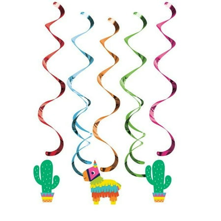Dizzy Dangler Garland - Creative Converting Fiesta Fun Dizzy Danglers, 5 ct