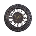 thumbnail image 3 of Reloj de pared moderno de 12 pulgadas, silencioso, sin tictac, funciona con pilas, decorativo, de cuarzo. Negro, 3 of 9