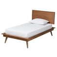 thumbnail image 3 of Baxton Studio Melora Walnut Brown Wood and Rattan Twin Size 5-Piece Bedroom Set, 3 of 14