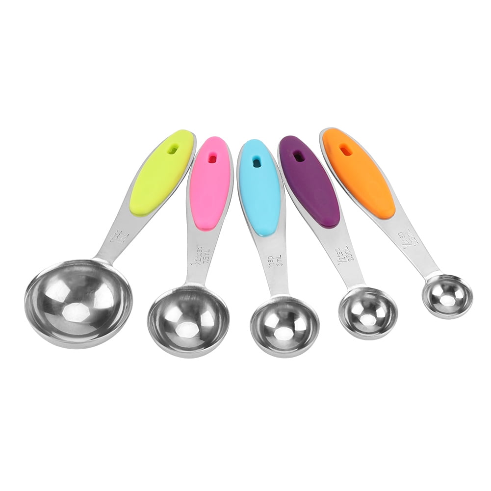 Fdit Stainless Steel MeasuringSpoon,5Pcs Stainless Steel Measuring