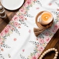 thumbnail image 4 of Table Runner - 72 Inch Long, Easter Kitchen Dining Table Runner Dresser Scarves, Spring Cute Rabbit Eggs Botanical Flowers Rose Farmhouse Decor for Coffee Tables Wedding Party Banquet, 4 of 8