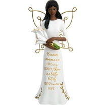 Pavilion Gift Company Pavilion - Because Someone We Love is in Heaven - 7.5 Inch Collectible in Memory Ebony Angel Figurine, White