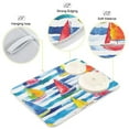 thumbnail image 3 of Yayeee Dish Drying Mat for Kitchen Counter 16"x18" Microfiber Absorbent Pad, Yellow Hand Drawn Sailboats, 3 of 7