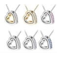 thumbnail image 4 of Hugging Hearts Pendant and Chain - Silver w/ Blue Crystals, 4 of 7