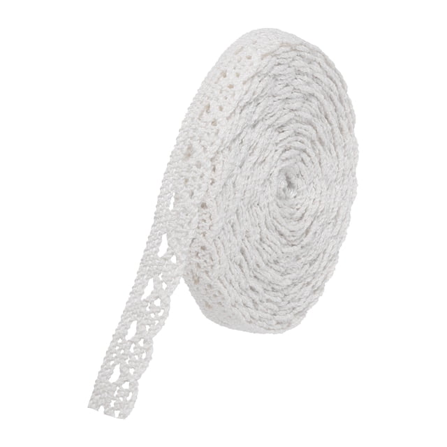 Unique Bargains Lace Ribbon 30 Yards 0.39 Inch Cotton Lace Trim for Craft,Gift Wrappers,Headbands,White Style 1